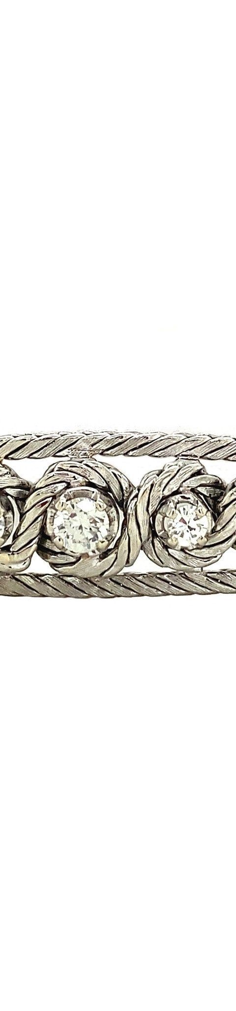 Vintage 14K White Gold Bracelet with Diamond